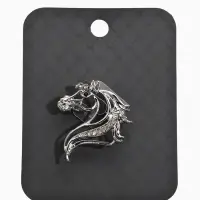 Брошь "Лошадь" изящная, цвет белый в серебре