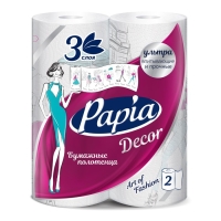 Полотенца бумажные PAPIA DECOR 3слоя 2 рулона Полотенца бумажные PAPIA DECOR 3слоя 2 рулона