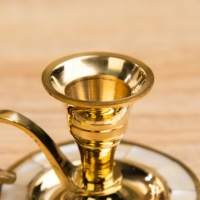 Подсвечник на 1 свечу с блюдцем, латунь 6,5х6,5х4 см