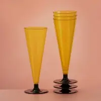 Фужер пластиковый одноразовый &laquo;Конус&raquo;, 150-180 мл, жёлтый