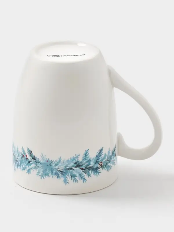 Кружка новогодняя Доляна &laquo;Зимний вечер&raquo;, 300 мл, фарфор, белая