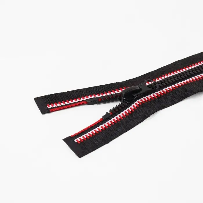 Молния &laquo;Трактор&raquo;, №5, разъёмная, замок автомат, 70 см, чёрная, красная, белая