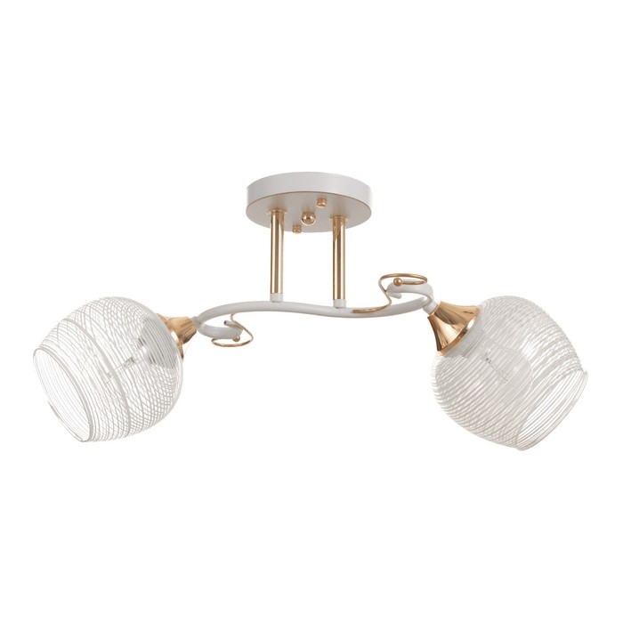 Люстра потолочная Жаклин 2хE27 40Вт Белый, золото Люстра потолочная Жаклин 2хE27 40Вт Белый, золото