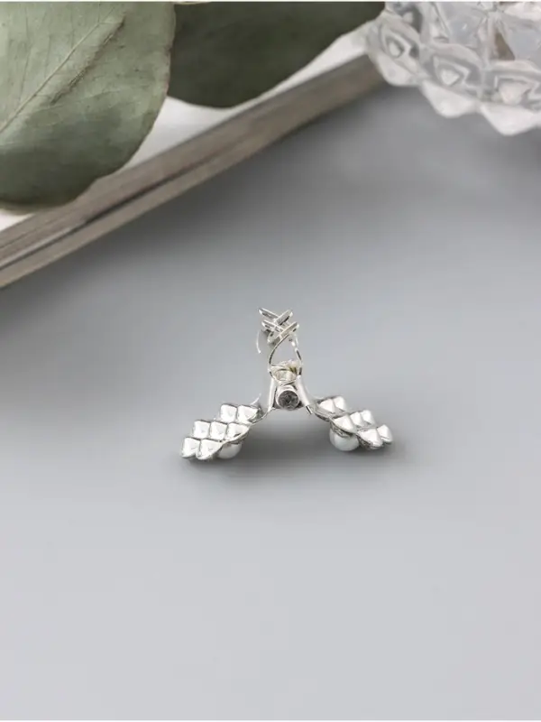 Крабик для волос&laquo;Мини&raquo;, блеск цветок, 1 см, серебро