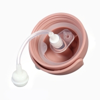 Поильник - непроливайка детский с силиконовой трубочкой &laquo;Фрукты&raquo;, 260 мл., с ручками, розовый