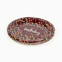 Тарелка одноразовая бумажная &laquo;Happy Birthday&raquo;, конфетти, 18 см