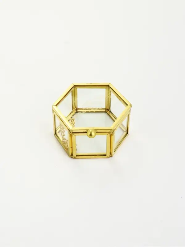 Шкатулка для колец "Шестиугольник", 7 х 6 х 3,5 см, стекло