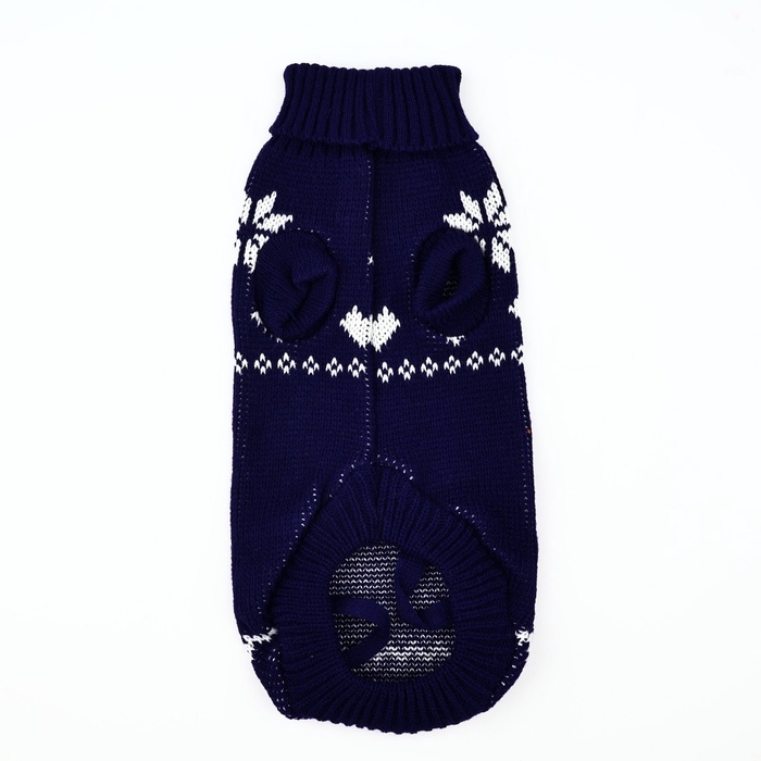 Одежда для собак. Свитер вязаный с орнаментом &laquo;Новогодний&raquo;, синий, размер XL