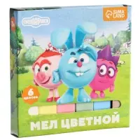 Мелки цветные школьные 6 шт. &laquo;Смешарики&raquo;, прямоугольные