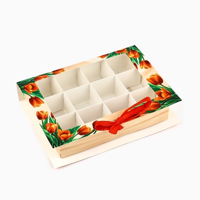 Коробка под 12 конфет с ячейками «Подарок для тебя» 18.5 х 13.5 х 3.5 см Коробка под 12 конфет с ячейками «Подарок для тебя» 18.5 х 13.5 х 3.5 см