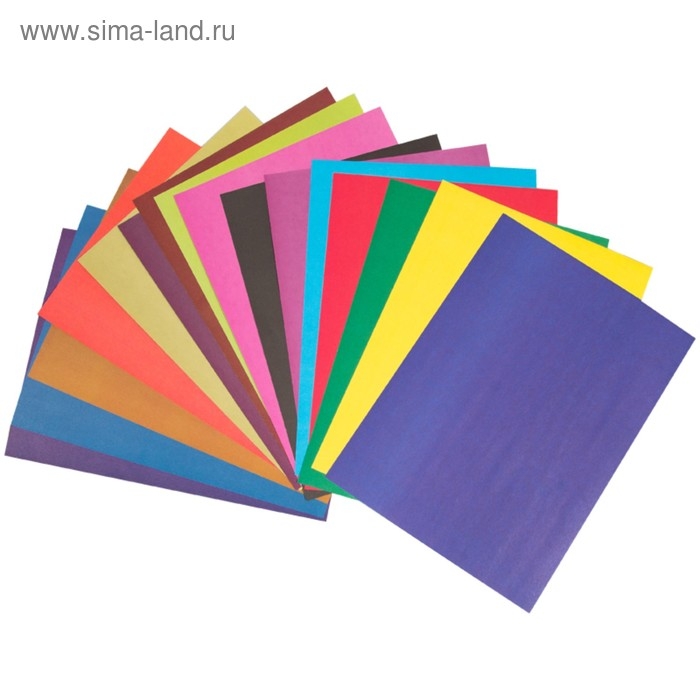 Бумага цветная двухсторонняя A4, 16 листов, 16 цветов Мульти-Пульти, в папке, плотность 65 г/м2