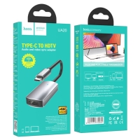 Адаптер Hoco UA20, Type-C - HDMI, 11,5 см, серый Адаптер Hoco UA20, Type-C - HDMI, 11,5 см, серый