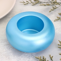 Подсвечник "Полноторие. Мрамор" из гипса большой, 11х5см,голубой Подсвечник "Полноторие. Мрамор" из гипса большой, 11х5см,голубой