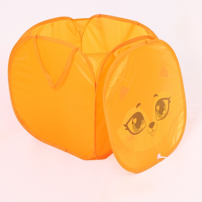 Корзина для хранения игрушек &laquo;Лисёнок&raquo; с крышкой, 45 х 45 х 43 см, оранжевая