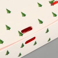 Коробка подарочная новогодняя складная двухсторонняя &laquo;С новым годом&raquo;, 20 х 18 х 5 см, БЕЗ ЛЕНТЫ, Новый год