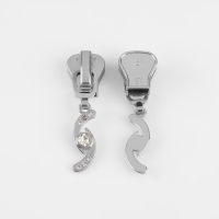 Бегунок автоматический для молнии &laquo;Трактор&raquo;, №8, декоративный &laquo;Сияние&raquo;, 10 шт, цвет никель