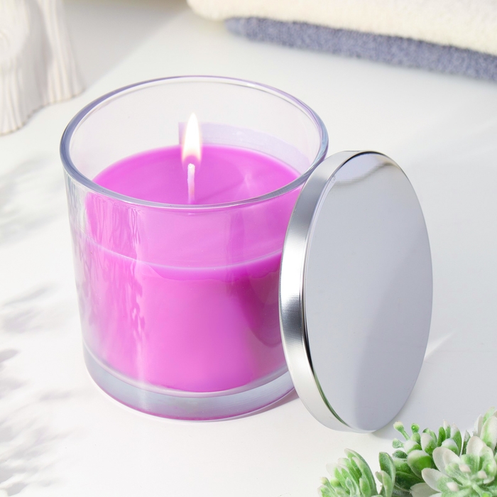 Свеча ГИГАНТ ароматическая в стакане Свеча ГИГАНТ ароматическая в стакане "Чёрная вишня", соевый воск, 10х10 см