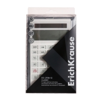 Калькулятор настольный 12-разрядов ErichKrause DC-2708-12 Classic, белый Калькулятор настольный 12-разрядов ErichKrause DC-2708-12 Classic, белый