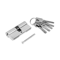 Цилиндровый механизм, 70 мм, перфор. ключ, 5 ключей, цвет хром Цилиндровый механизм, 70 мм, перфор. ключ, 5 ключей, цвет хром