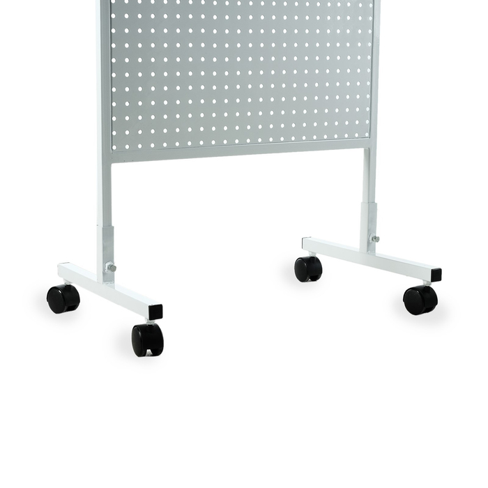 Стойка перфорированная на каркасе из трубы, 60×180, шаг 2,5 см, цвет белый Стойка перфорированная на каркасе из трубы, 60×180, шаг 2,5 см, цвет белый