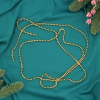 Бусы на ёлку 2 м d-4 мм "Бусинки" золото