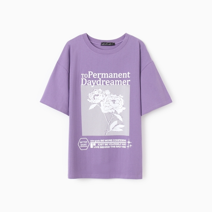 Футболка женская, цвет сиреневый, размер 52