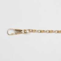 Цепочка для сумки, с карабинами, алюминиевая, 4 &times; 13 мм, 120 см, цвет золотой