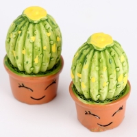 Миниатюра кукольная &laquo;Крупный кактус&raquo;, набор 2 шт., размер 1 шт. &mdash; 1,7 &times; 2,5 &times; 1,7 см