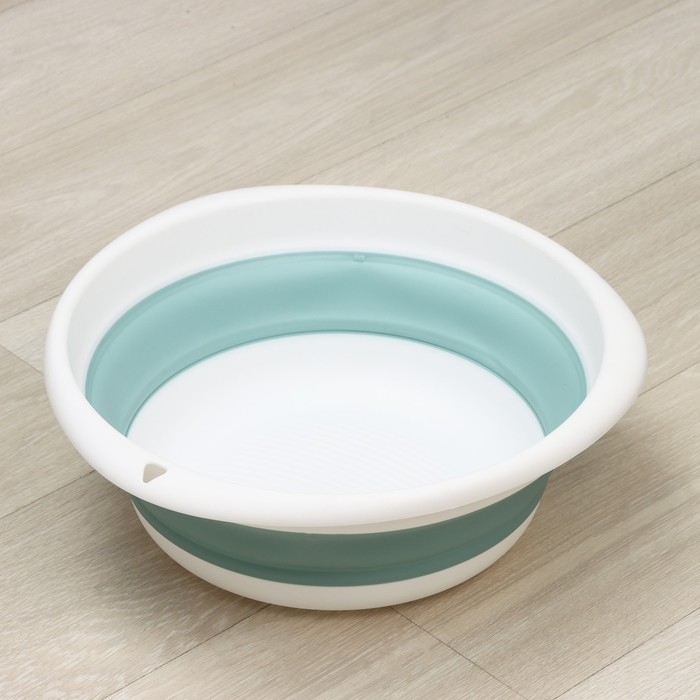 Таз складной &laquo;Флекс&raquo;, 10 л, 39.5&times;40&times;5.5 см, цвет морская волна