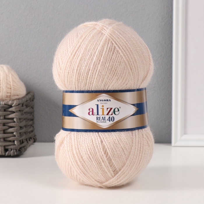 Пряжа "Angora real 40" 60% акрил, 40% шерсть 430м/100гр (67 молочно-бежевый)