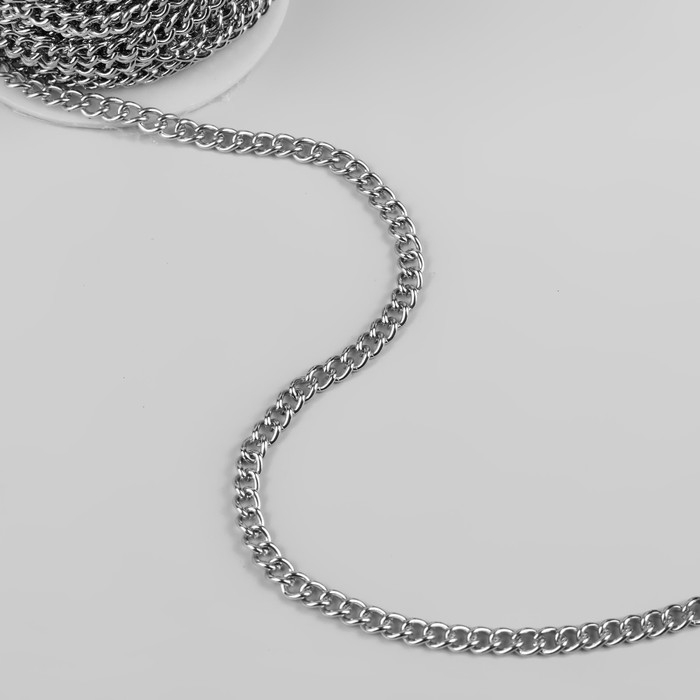 Цепочка для сумки, железная, 4,35 &times; 5,8 мм, 10 &plusmn; 0,5 м, цвет серебряный