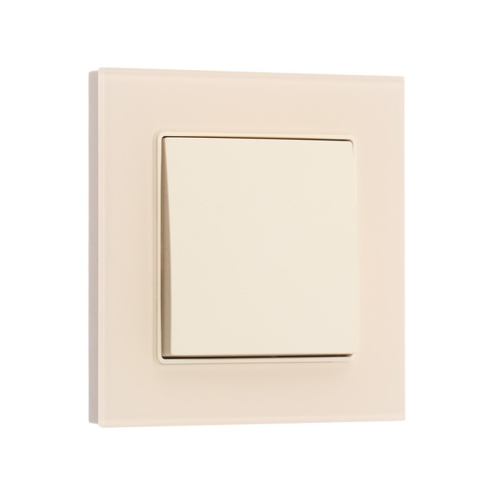Выключатель TOT Matte Glass, 10 А, 1 кл., скрытый, стекло, бежевый Выключатель TOT Matte Glass, 10 А, 1 кл., скрытый, стекло, бежевый
