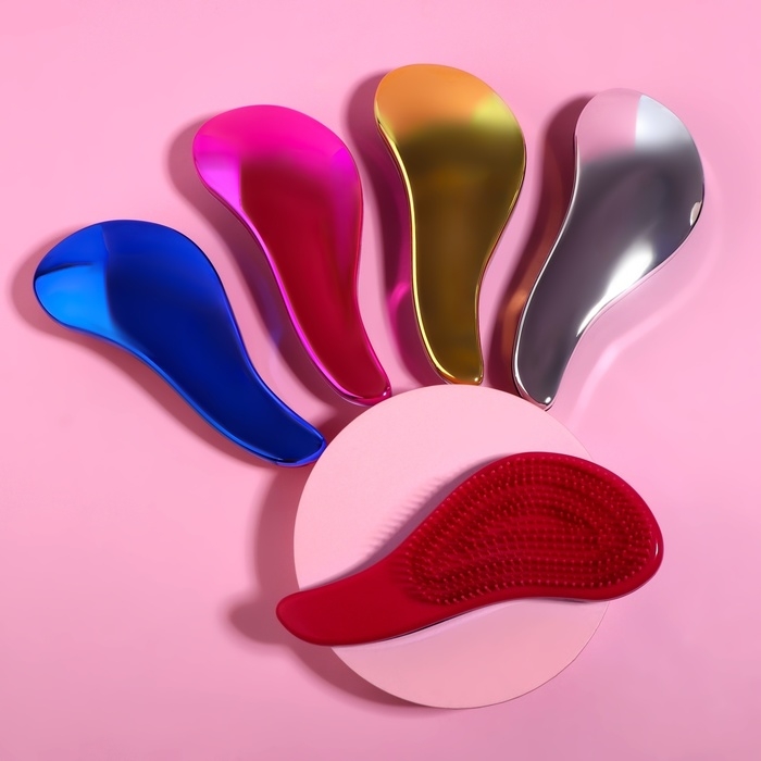 Расчёска массажная, 8 &times; 18,5 см, PVC коробка, цвет МИКС