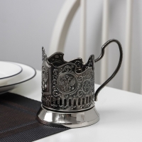 Подстаканник &laquo;Герб РФ&raquo;, стакан d=6,1 см, никелированный, с чернением