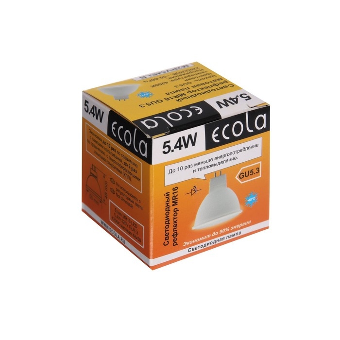 Лампа светодиодная Ecola, GU5.3, 5.4 Вт, 4200 K, дневной белый, матовое стекло