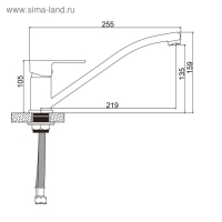 Смеситель для кухни Accoona А4164, однорычажный, хром Смеситель для кухни Accoona А4164, однорычажный, хром