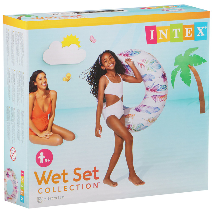 Круг для плавания &laquo;Узоры&raquo;, с ручками, d=97 см, от 9 лет, цвет МИКС, 58263NP INTEX