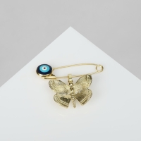 Булавка-оберег &laquo;Для осуществления желаний&raquo;, цвет синий в золоте