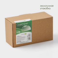 Салфетница фарфоровая на бамбуковой подставке BellaTenero, 14,5&times;6,5&times;8 см, цвет белый