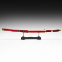 Сувенирное оружие &laquo;Катана&raquo;, малиновые, в  полоску  ножны, вставка с обвязкой, 100см