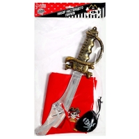 Карнавальный костюм взрослый &laquo;Настоящий пират&raquo;, клипса, наглазник, меч, бандана