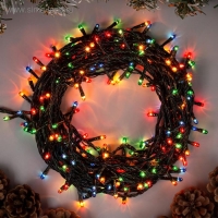 Гирлянда &laquo;Нить&raquo; 9 м, IP20, тёмная нить, 240 ламп, свечение мульти, 8 режимов, 220 В