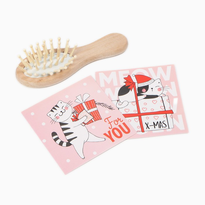 Подарочный набор новогодний "Merry catmas" полотенце и акс