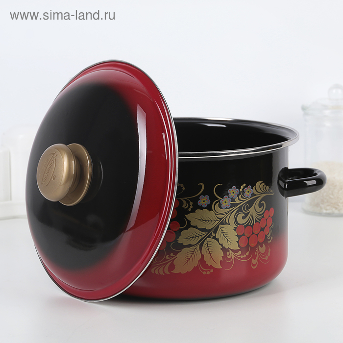 Кастрюля эмалированная &laquo;Рябинушка&raquo;, 4 л, индукция