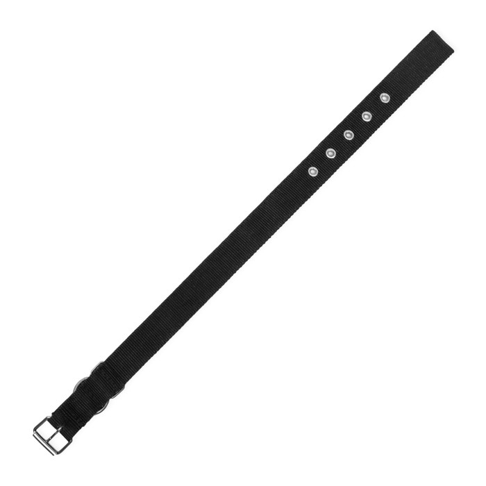 Ошейник двухслойный с вертлюгом, 55 х 2,5 см, полиэстер, черный