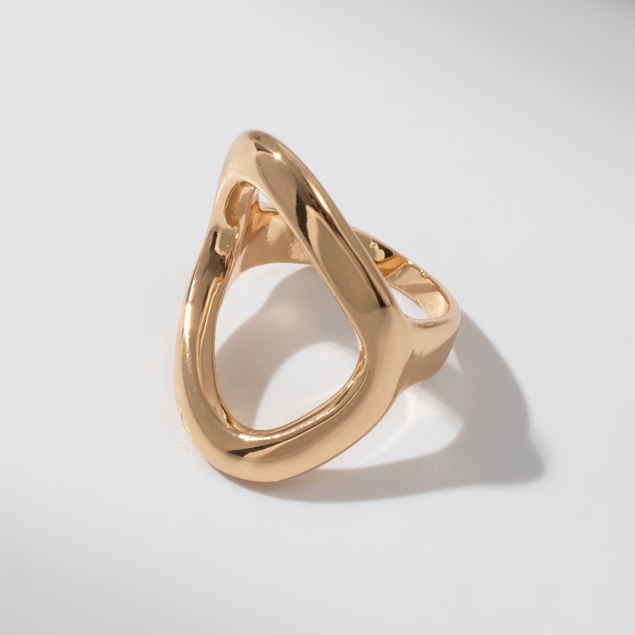 Кольцо металл &laquo;Тренд&raquo; овал, цвет золото, размер 16