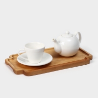 Поднос деревянный для подачи Adelica, 35&times;20&times;1,8 см, потайные ручки, массив берёзы, пропитано маслом, цвет натуральный