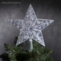 Светодиодная верхушка на ёлку «Звезда белая» 22 см, 15 LED, провод 2 метра, 220 В, свечение мульти Светодиодная верхушка на ёлку «Звезда белая» 22 см, 15 LED, провод 2 метра, 220 В, свечение мульти
