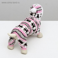 Комбинезон "Олени" с капюшоном, размер XL (ДС 40 см, ОГ 50 см, ОШ 40 см), розовый