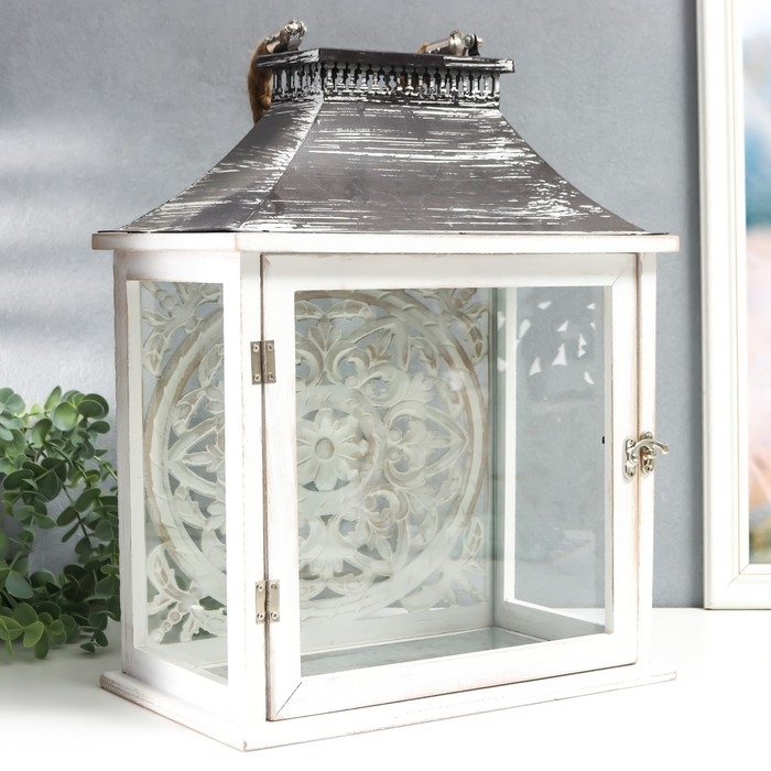 Подсвечник дерево "Медальон лепнина" набор 2 шт 29х22х13 см, 47х19х31 см